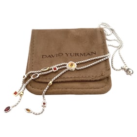 David Yurman Multi-Gemstone Confetti Lavalier Pendant Necklace in Sterling Silver