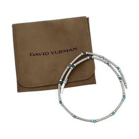 David Yurman Hampton Station Necklace with Blue Topaz in Sterling Silver