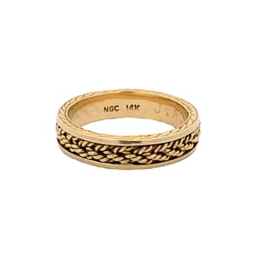 Vintage Estate Rope Design Band Ring in 14K Gold