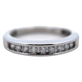 Channel Set Diamond Band in 14K White Gold