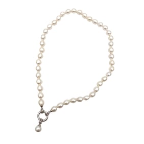 Brand New Sterling Silver Necklace with Baroque Pearl