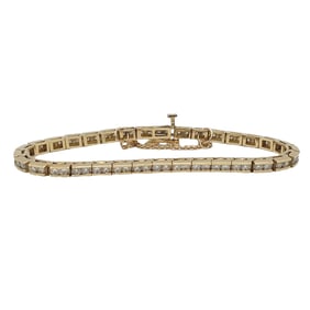 Estate Diamond Tennis Bracelet in 14K Yellow Gold