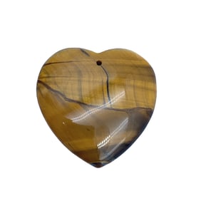 Carved Tigers Eye Heart Pendant