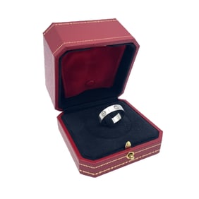 Cartier Love Wedding Band Ring with Single Round Diamond in Platinum