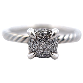 David Yurman Petite Chatelaine Ring with Diamond in Sterling Silver