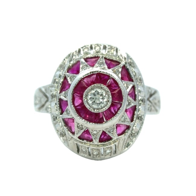 Ruby and Diamond Cocktail Ring in 18K White Gold (1 of 5)