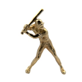 14K Gold Baseball Player Pendant