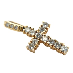 1.07CTW Diamond Cross Pendant, 14K Gold