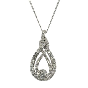Diamond Pendant Necklace in 10K White Gold