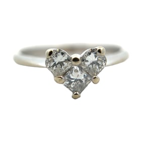 14K White Gold Diamond Heart Ring