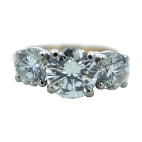 2.75ctw Three Stone Diamond Engagement Ring, 14K Gold
