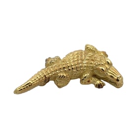 1960s Retro Vintage Alligator Brooch in 18 Karat Gold