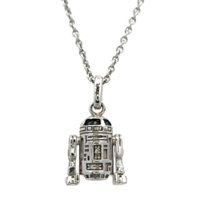 Star Wars R2D2 Pendant with Crystal in Sterling Silver