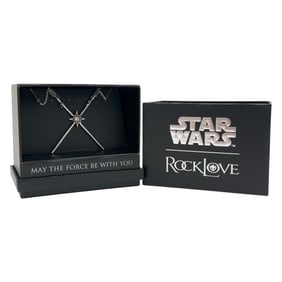 Luke Skywalker & Darth Vader Crossed Lightsaber Necklace