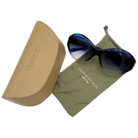 Oliver Peoples Black/Blue Frame Gradient Oval Sunglasses