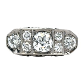 Circa 1920s Art Deco Diamond Engagement Ring in 14K White Gold
