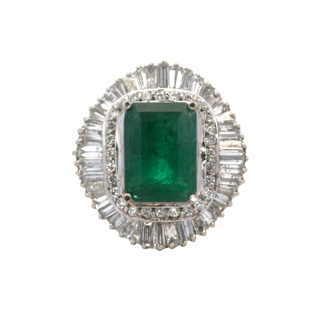 Emerald and Diamond Ring in 14K White Gold (1 of 6)