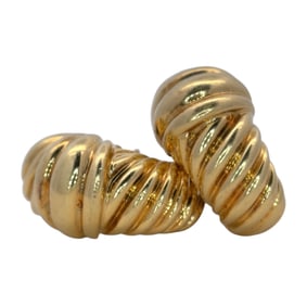 David Yurman Half Hoop Earrings in 18K Yellow Gold