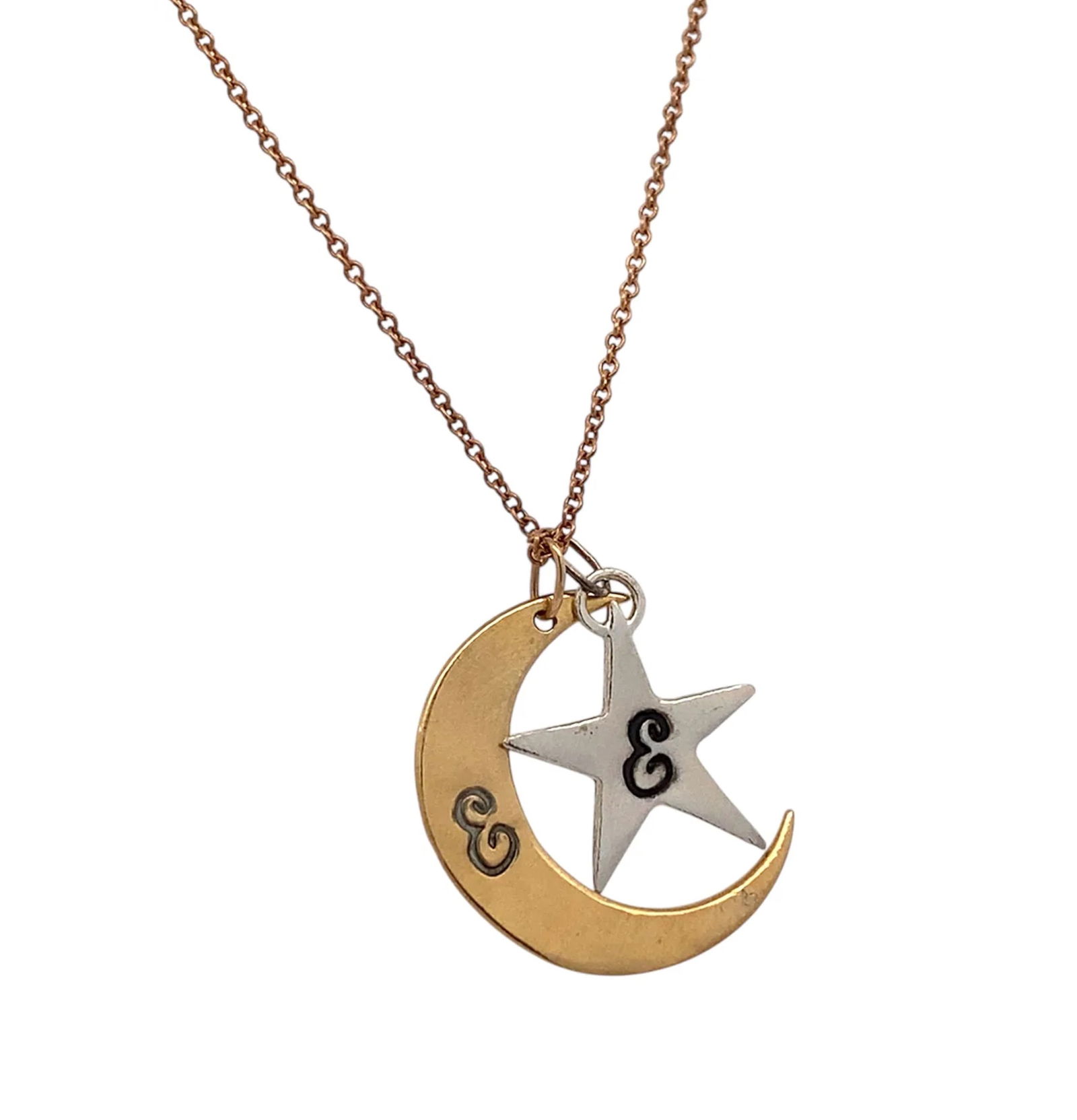 Catbird Moon and Star Fashion Pendant Necklace in 14K Tri-Tone Gold (1 of 5)