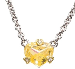 1990s Judith Ripka Topaz and Diamond Sterling Silver Necklace