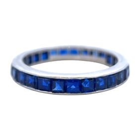 Estate Platinum Tiffany and Co. Sapphire Eternity Band