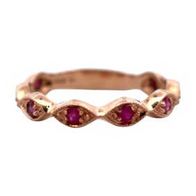14K Rose Gold Ruby Stackable Band