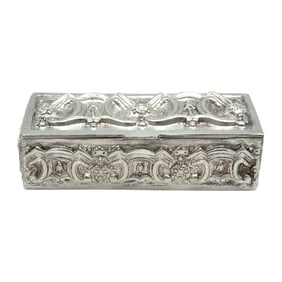 Vintage Sterling Silver Repoussé Trinket Box
