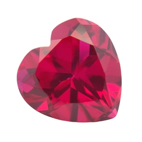 Heart Synthetic Ruby Loose Gemstone
