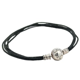 Pandora Black Multi Strand Cord Bracelet in Sterling Silver