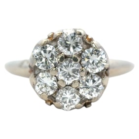 Cluster Diamond Ring in 14K White Gold