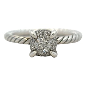 David Yurman Petite Chatelaine Ring with Diamond in Sterling Silver