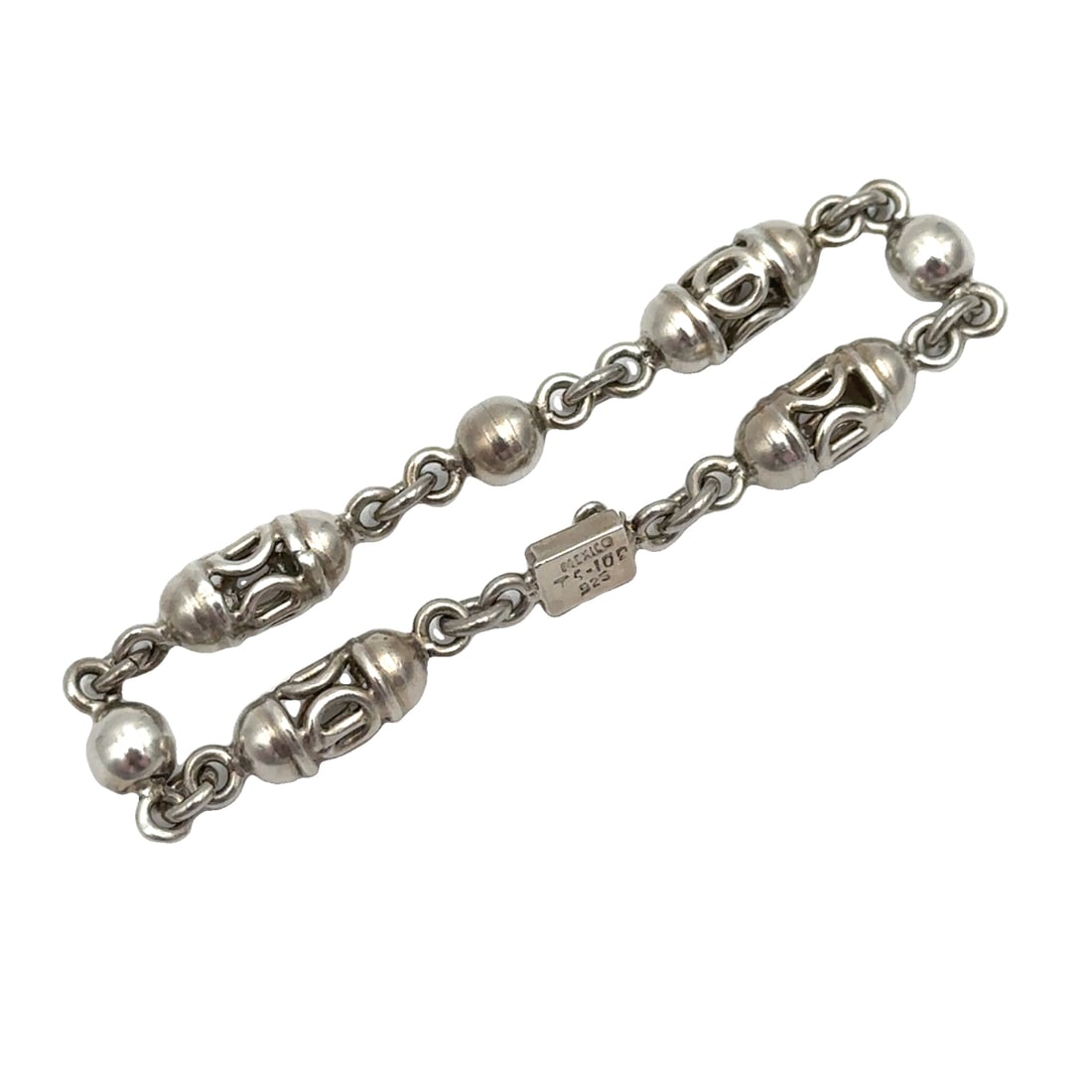 Mexico Sterling Silver Vintage Link Bracelet (1 of 4)