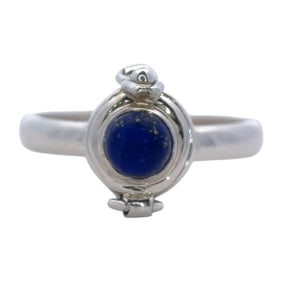 Sterling Silver Lapis Poison Ring