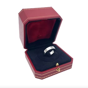 Cartier Love Wedding Band Ring with Single Round Diamond in Platinum