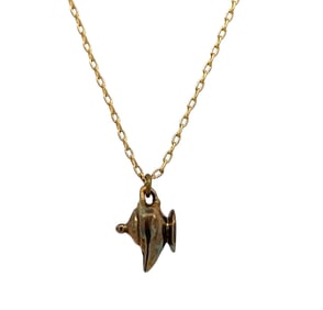 Catbird Genie Lamp Pendant Necklace in Gold Tone