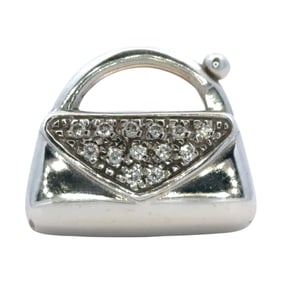 Italian Purse Charm with Pavé Diamond in 18K White Gold