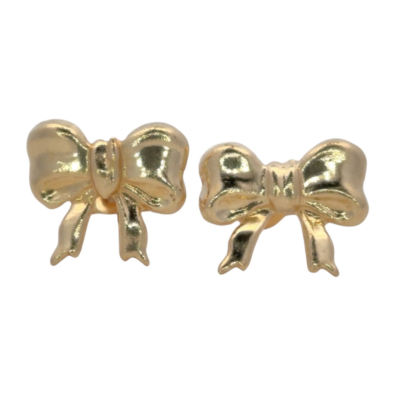 Bow Stud earrings in 14K Yellow Gold: Metal type: 14k yellow gold, Design: Bow stud earrings, Measurements: 8.5 mm Width x 7.2 mm Height, Weight: 0.2 grams