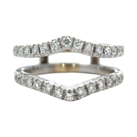 14K White Gold Ring Jacket with Diamond Pavé