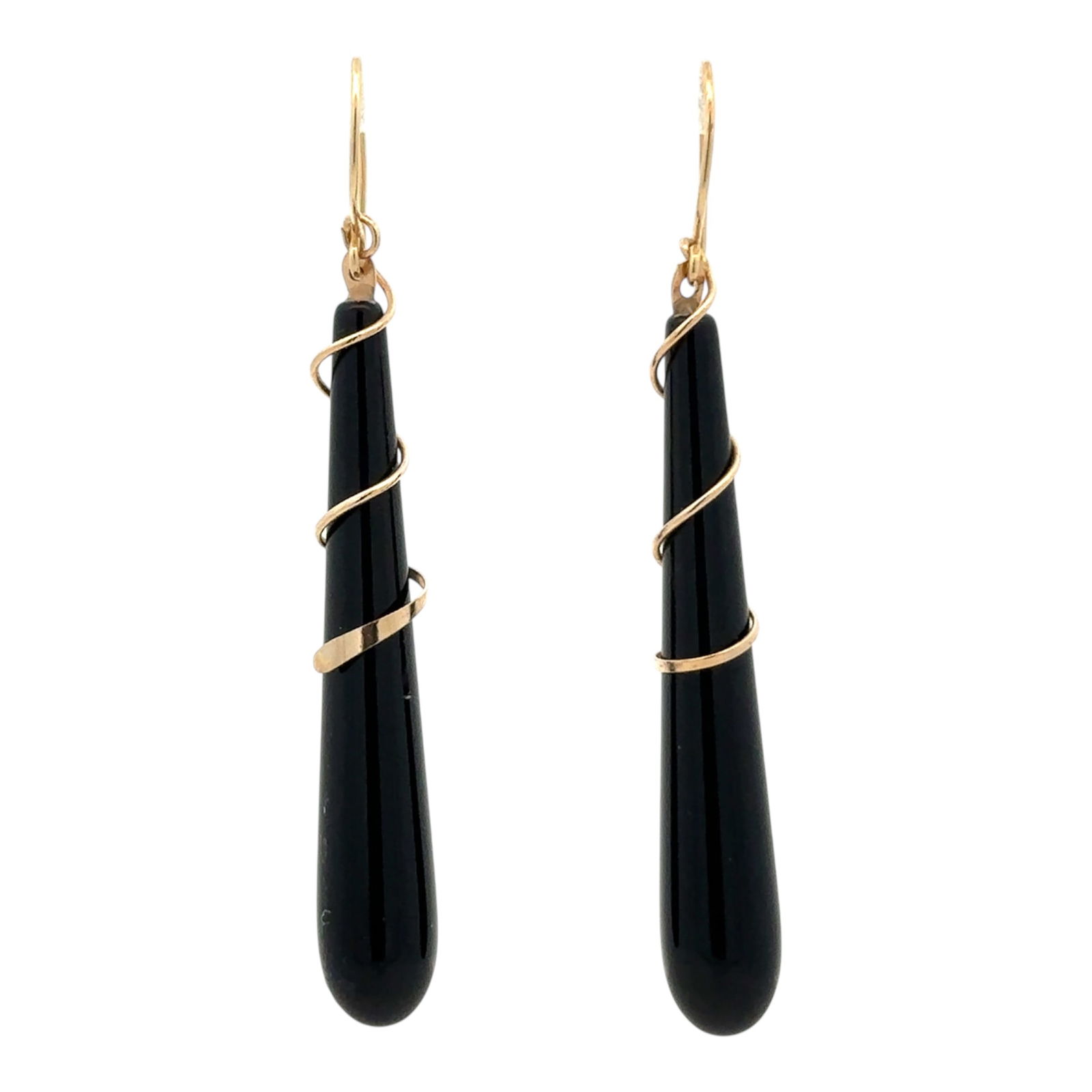 Onyx Dangle Earrings in 14K Yellow Gold (1 of 4)