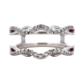 14K White Gold Ring Jacket with Diamond