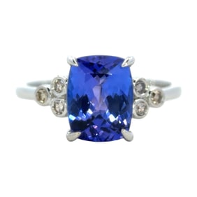 Tanzanite and Diamond Ring in Platinum