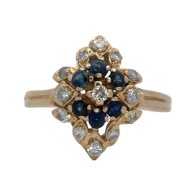 Sapphire and Diamond Ring in 14K Yellow Gold