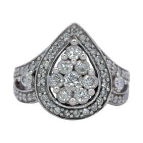 Diamond Cluster Ring in 14K White Gold