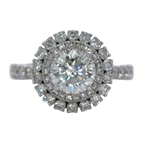 14K White Gold Engagement Ring with Diamond