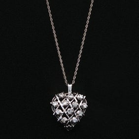 Diamond Pendant and Necklace in 14K White Gold