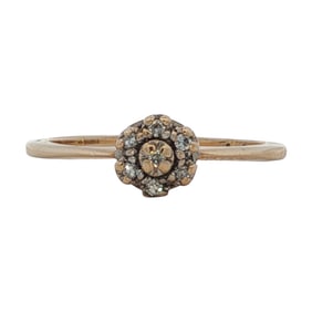 10K Yellow Gold Cluster Diamond Ring