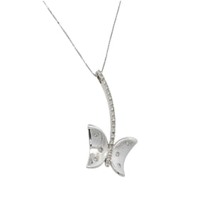 Diamond Butterfly Pendant and Bex Chain Necklace in 11K White Gold