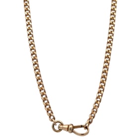 14K Rose Gold Curb Link Watch Chain