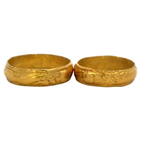 Set of Two Band Rings in 22K Yellow Gold