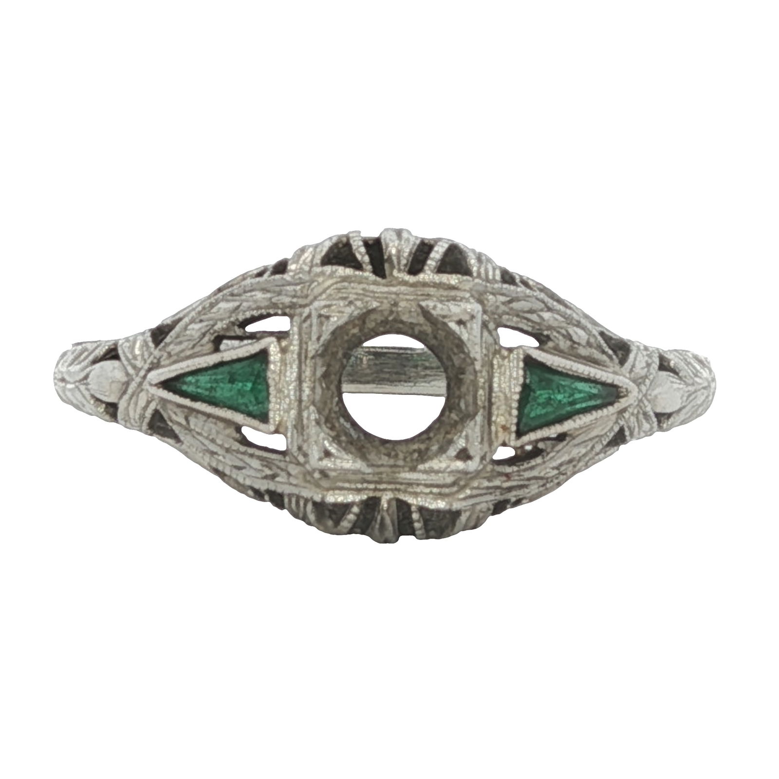 Antique 18K White Gold Ring Mounting (1 of 6)